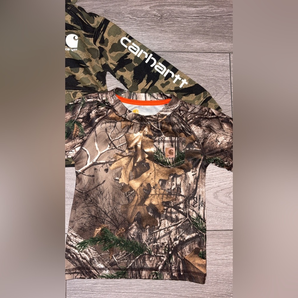 Carhartt Boys Size 3T Lot Of Clothes- Hoodie & Shirt Camo Hunting EUC - Picture 3 of 7
